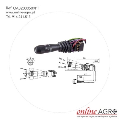 Manete elétrico com fios coloridos e desenho técnico em fundo branco