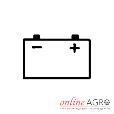 Ilustração de bateria com polaridade e logótipo online AGRO.