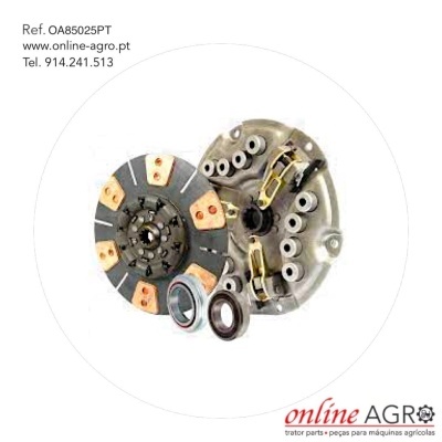Peças de embraiagem para maquinaria agrícola com texto de referência e contacto