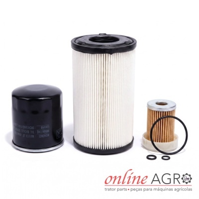 Filtros para máquinas agrícolas com anéis de vedação em fundo branco