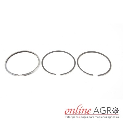 Conjunto de três anéis metálicos para motores com logotipo Online Agro