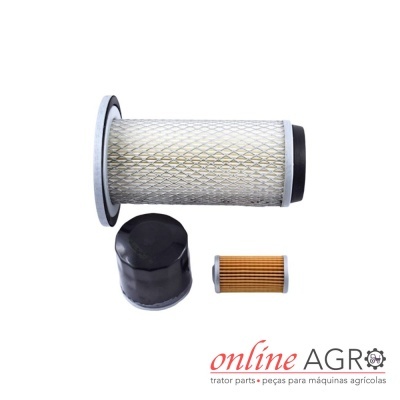 Três filtros para máquinas agrícolas com texto online AGRO