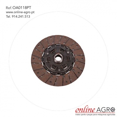 Disco de embraiagem com texto Ref. OA0118PT e detalhes de contacto