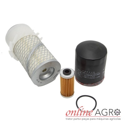Conjunto de filtros para máquinas agrícolas com filtro de ar, óleo e peça pequena amarela