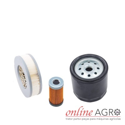 Filtros para máquinas agrícolas em fundo branco com logo online AGRO