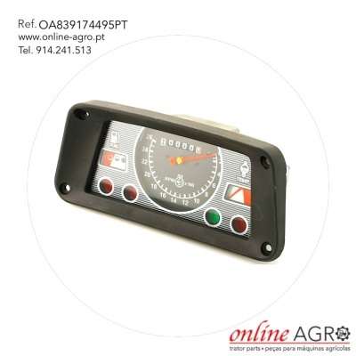 Painel de controlo preto com indicadores e botões