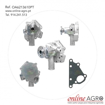 Peça mecânica metálica com junta preta e texto de referência e contactos