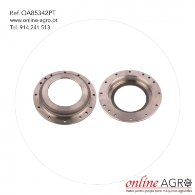 Componentes metálicos circulares com furos, referência OA85342PT, sobre fundo branco