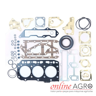 Conjunto de juntas e vedantes para motor em fundo branco