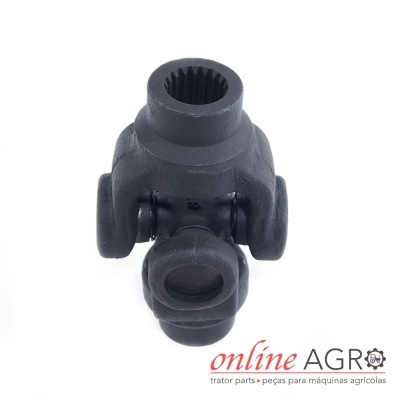 Componente mecânico agrícola preto sobre fundo branco com logotipo online AGRO