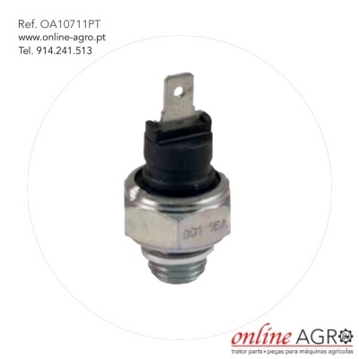 Sensor mecânico metálico e preto com rosca e conexão elétrica