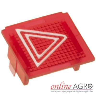 Interruptor vermelho quadrado com símbolo de triângulo branco