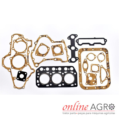 Conjunto de juntas para motor em cortiça e material preto