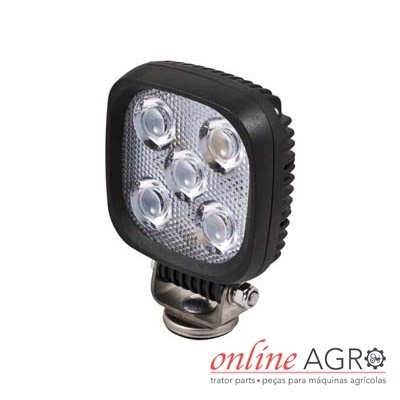 Farol de trabalho quadrado com LEDs e suporte metálico