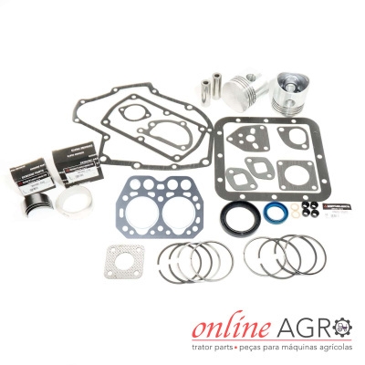 Conjunto de peças para motor com juntas, anéis, pistões e embalagens pretas da Mitsubishi