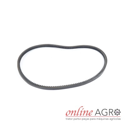 Correia dentada preta sobre fundo branco com logotipo online AGRO