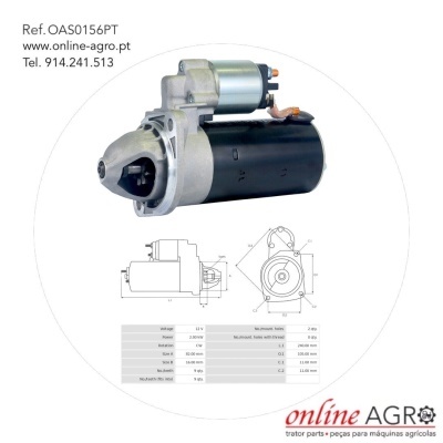 Peça mecânica para trator com referência e morada de contacto