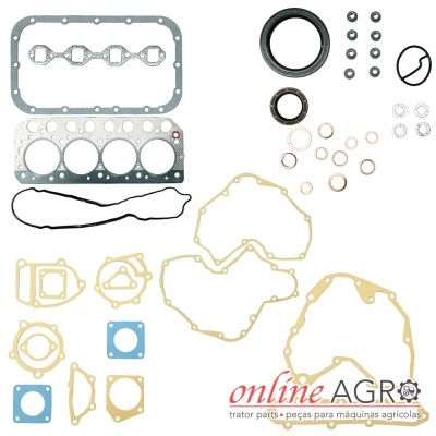 Conjunto de juntas e vedantes para motor com acessórios variados de diferentes materiais