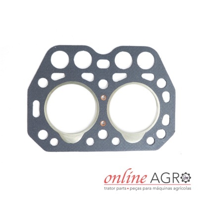 Junta para motor com orifícios circulares em fundo branco e logotipo online AGRO.