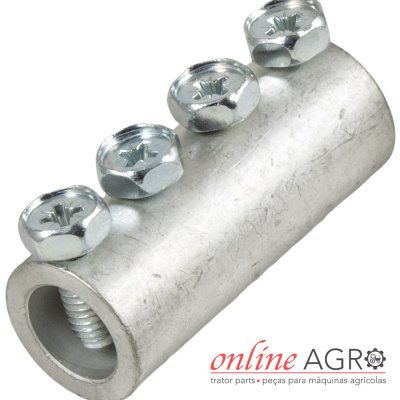 Conector metálico com quatro parafusos e logótipo online AGRO