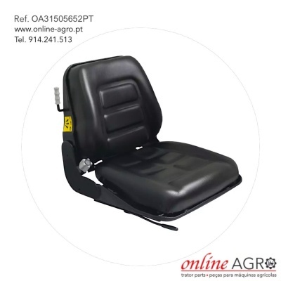 Assento preto para máquinas agrícolas com encosto almofadado