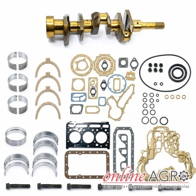 Conjunto de peças para motor em fundo branco