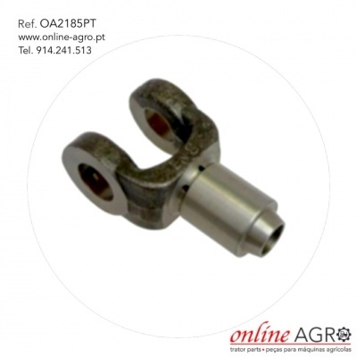 Peça metálica em metal prateado e castanho com texto e logotipo online AGRO