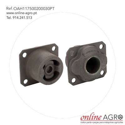 Peças metálicas industriais quadradas para máquinas agrícolas com texto e marca online AGRO