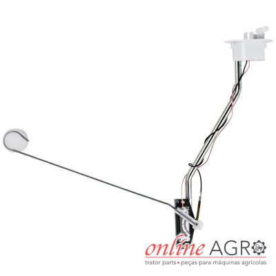 Sensor de nível de combustível com haste metálica e cabos rosa e pretos para máquinas agrícolas