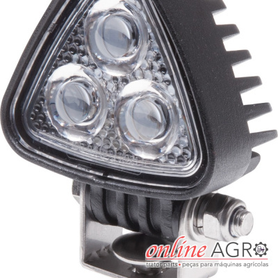 Luz LED triangular com suporte de metal
