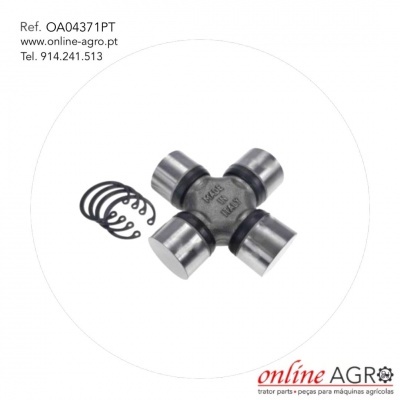 Cruzeta de metal com molas e texto de referência