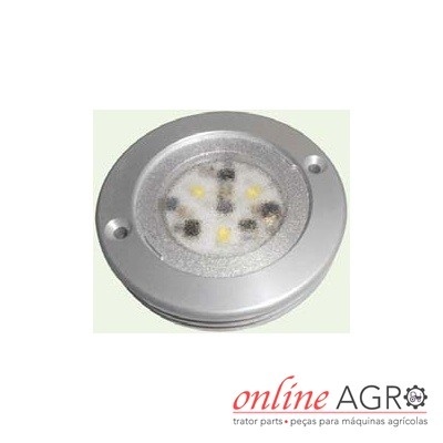 Luz redonda de metal com LEDs