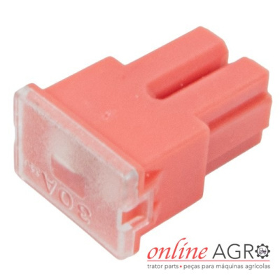 fusível de carrinho rosa com tampa translúcida e texto 30A