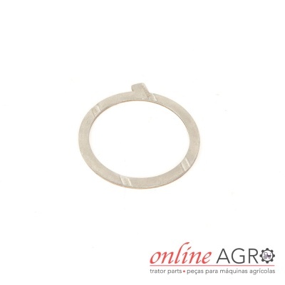 Anel metálico prateado sobre fundo branco com logótipo online AGRO