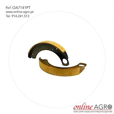 Patilhas de travão para máquinas agrícolas em fundo branco com texto e logo online AGRO