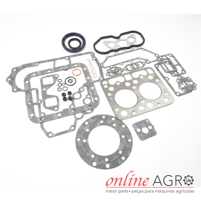 Conjunto de juntas e vedantes para motores sobre fundo branco