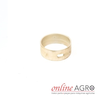 Anel metálico prateado sobre fundo branco com logótipo online AGRO