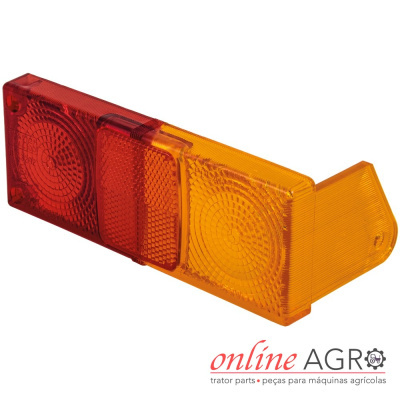 Lente de plástico para farolim trator vermelho e amarelo