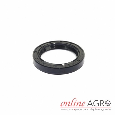Anel de vedação preto redondo com texto Online Agro