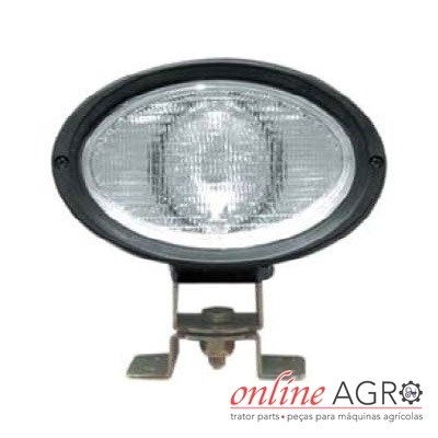 Farol oval para máquina agrícola com suporte ajustável