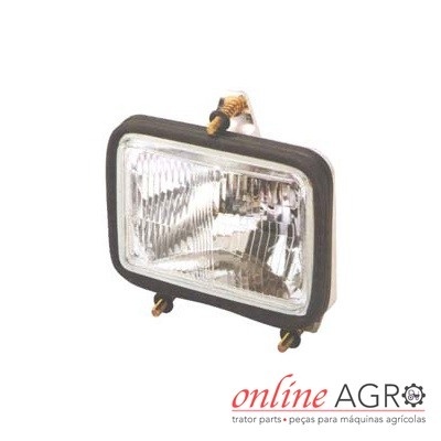 Farol retangular com borda preta e vidro transparente