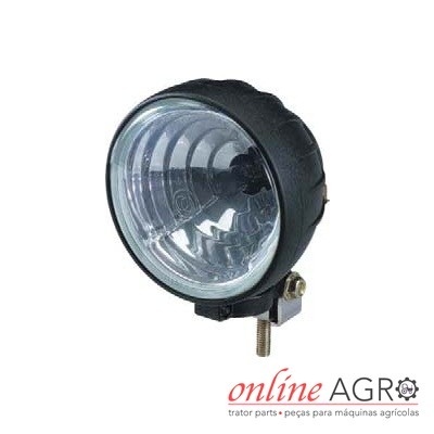 Luz redonda para máquina agrícola com suporte metálico