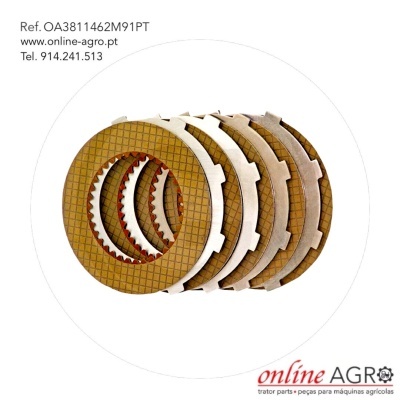 Discos de embraiagem para máquinas agrícolas com padrão quadriculado amarelo