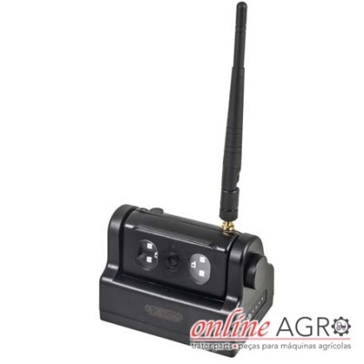 Dispositivo preto com antena, luzes LED e logo online AGRO