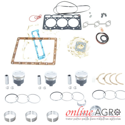 Conjunto de peças de motor para tratores com pistões, juntas, anéis e molas