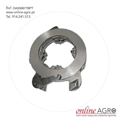 Peça metálica circular com texto e logótipo online AGRO