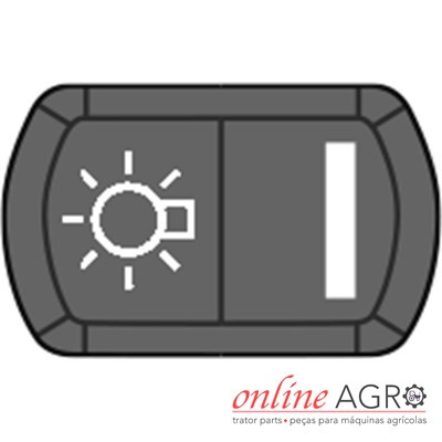 Botão preto com símbolo de luz e barra vertical e logo online AGRO
