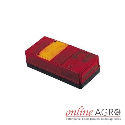 Luz traseira vermelha e amarela para veículo agrícola com logótipo online AGRO