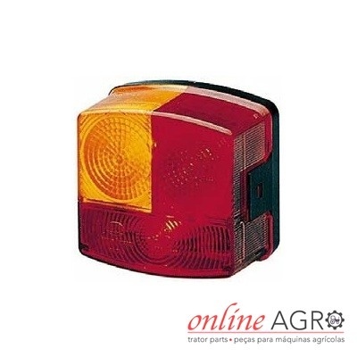 Luz traseira quadrada amarelo e vermelho para veículo agrícola