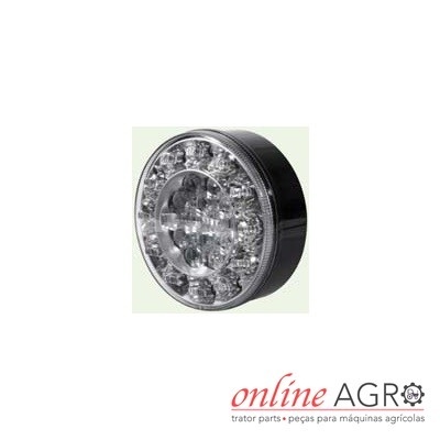 Luz redonda LED preta para máquinas agrícolas com logótipo online AGRO